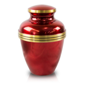 Max. Wt. Up to 200 lbs. Red Banded Cremation Urn